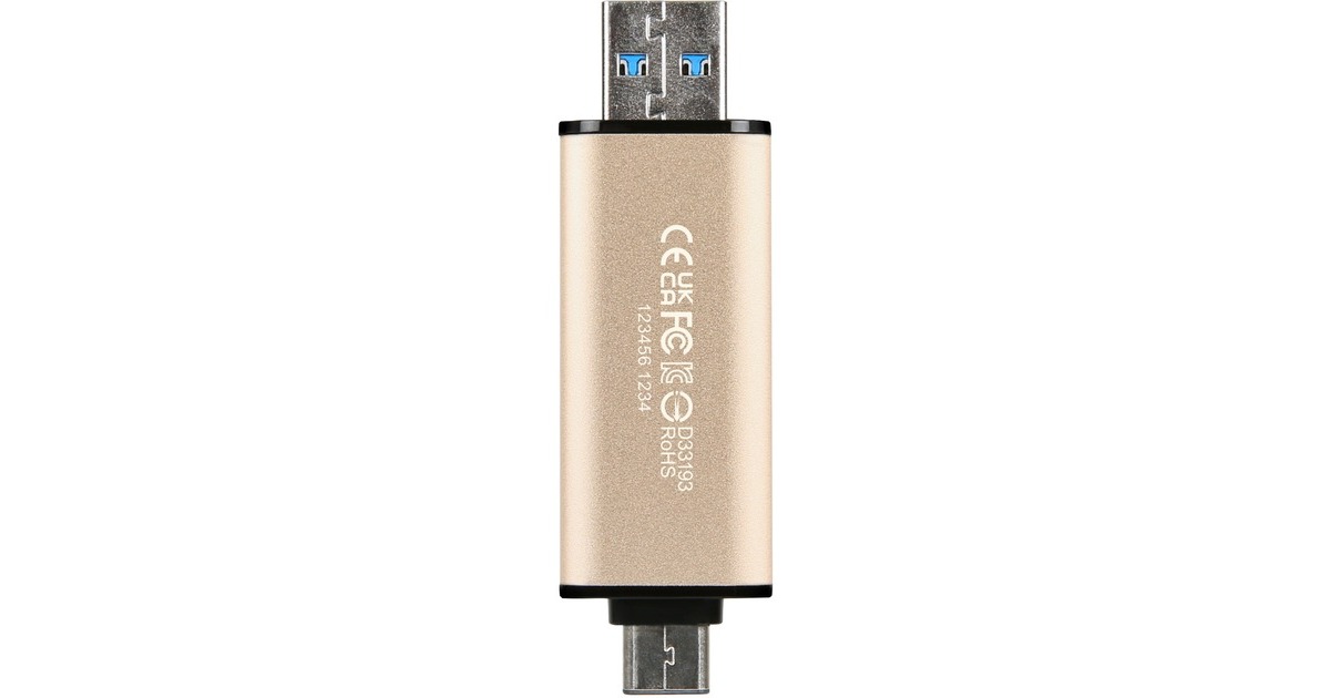 Transcend JetFlash 930C 256 GB, USB-Stick(gold/schwarz, USB-A 3.2 Gen 1, USB-C 3.2 Gen 1)