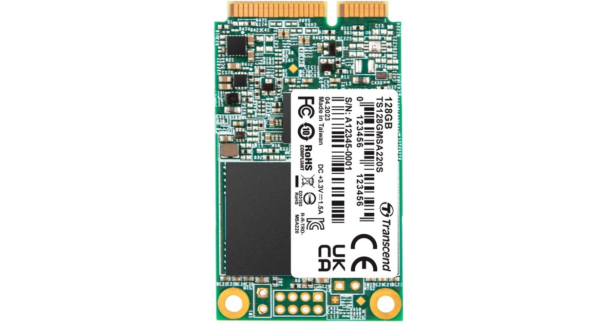 Transcend MSA220S 128 GB, SSD(SATA 6 Gb/s, mSATA)
