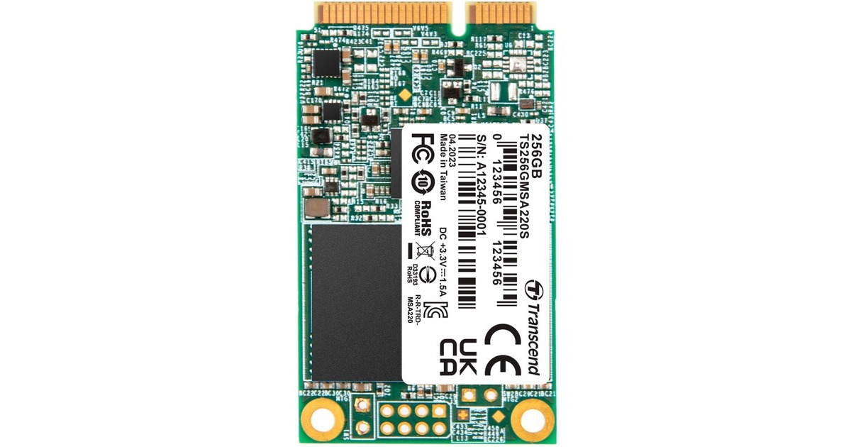 Transcend MSA220S 256 GB, SSD(SATA 6 Gb/s, mSATA)