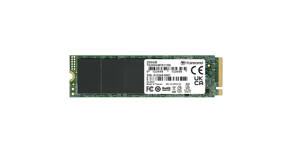 Transcend MTE115S 250 GB, SSD(PCIe 3.0 x4, NVMe, M.2 2280)