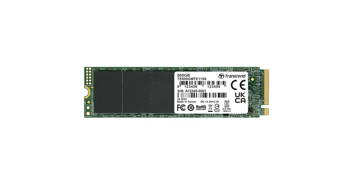 Transcend MTE115S 500 GB, SSD(PCIe 3.0 x4, NVMe, M.2 2280)