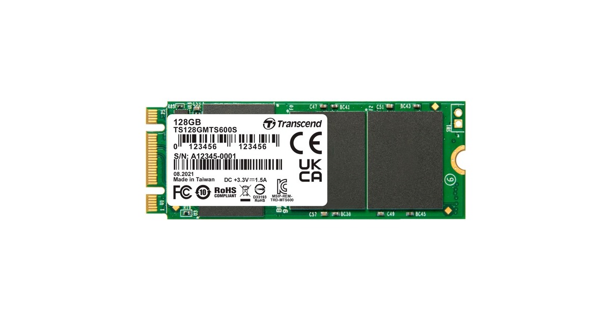 Transcend M.2 SSD 600S 128 GB(SATA 6 GB/s, M.2 2260)