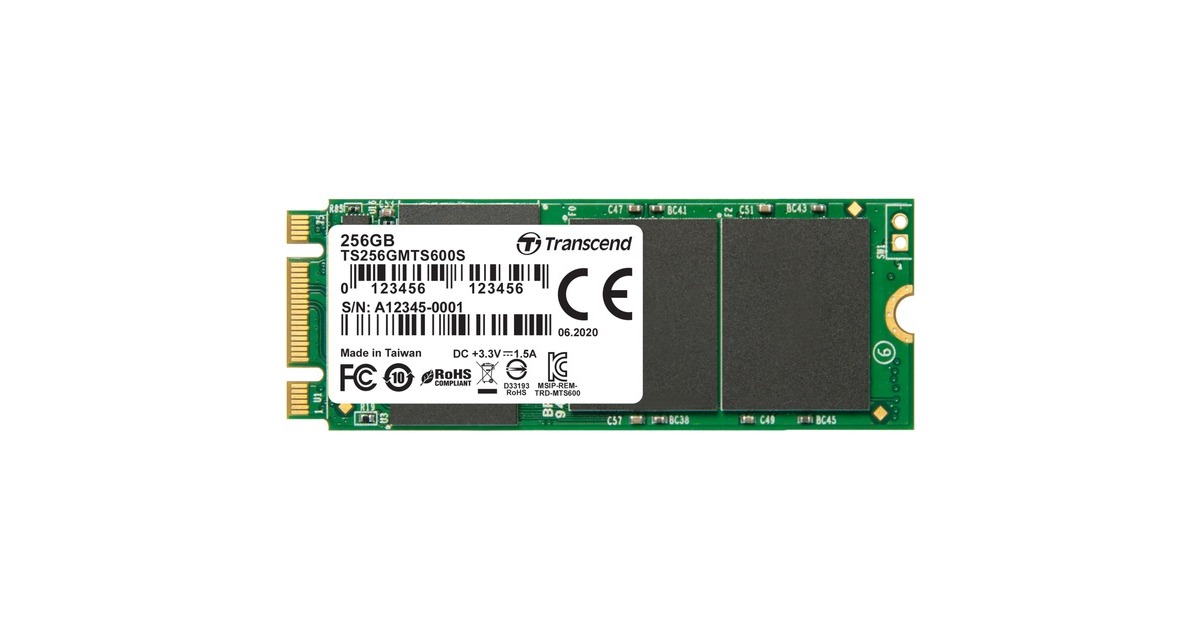 Transcend M.2 SSD 600S 256 GB(SATA 6 GB/s, M.2 2260)