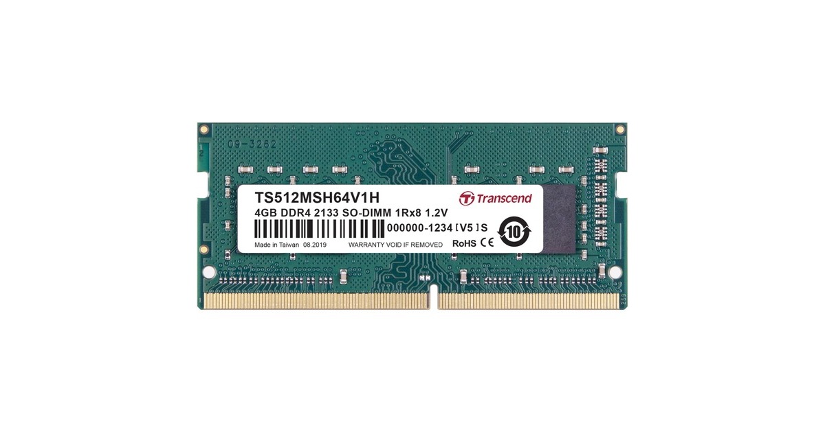Transcend SO-DIMM 4 GB DDR4-2133, Arbeitsspeicher(TS512MSH64V1H)