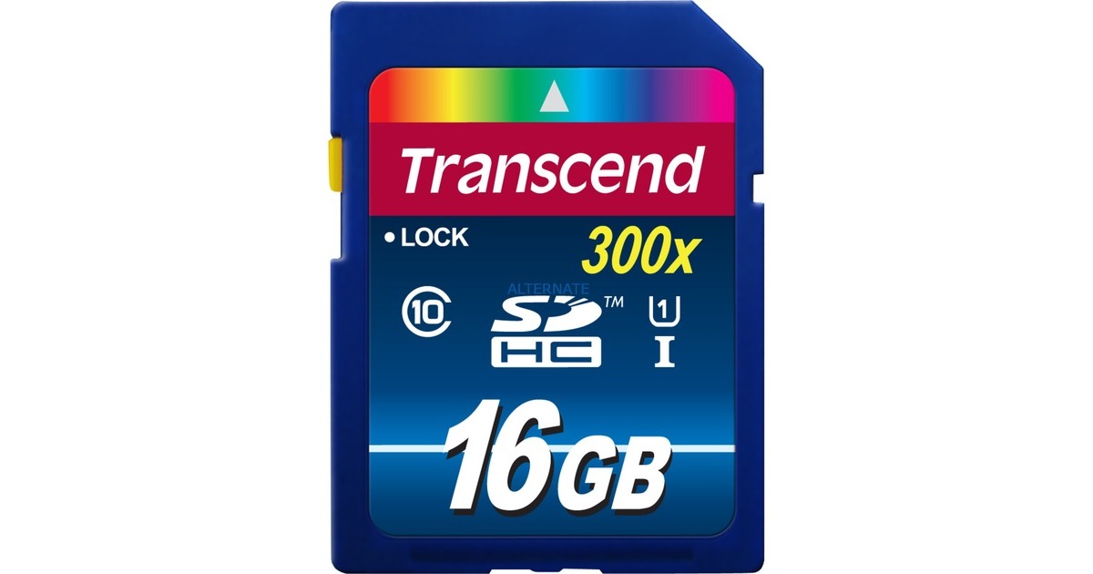 Transcend Secure Digital SDHC UHS-I 16 GB, Speicherkarte(blau, UHS-I U1, Class 10)