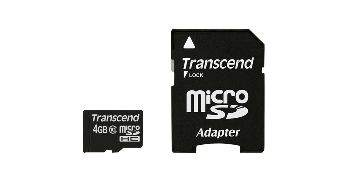 Transcend microSDHC Card 4 GB, Speicherkarte(schwarz, Class 10)