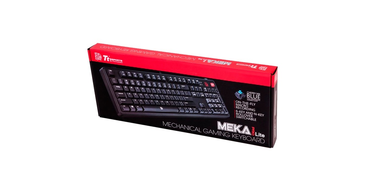 Tt eSPORTS Meka Pro Lite Gaming, Gaming-Tastatur(schwarz, DE-Layout, Cherry MX Blue)