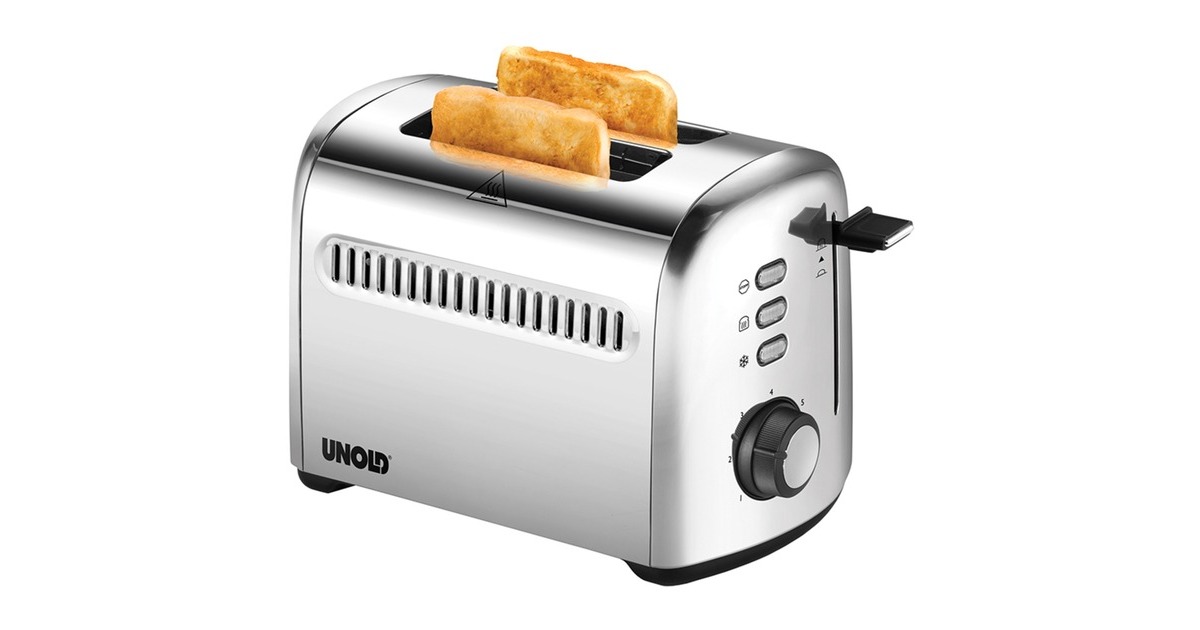 Unold 2er-Toaster Retro(edelstahl, 950 Watt, für 2 Scheiben Toast)