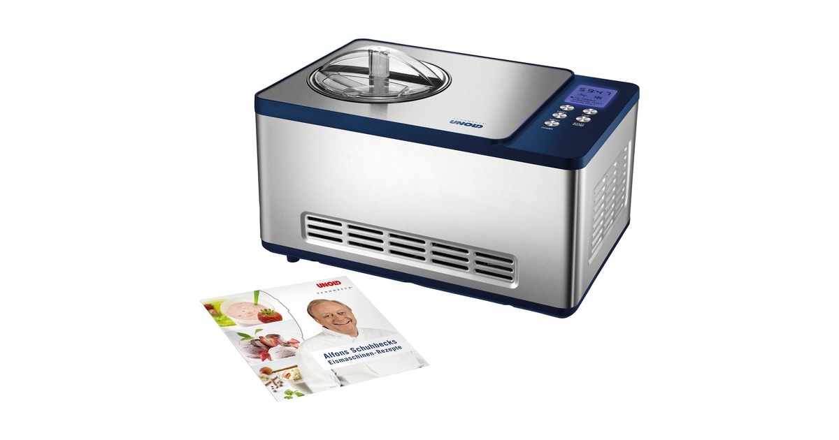 Unold Eismaschine Schuhbeck exklusiv 48818(silber/blau, Outlet)