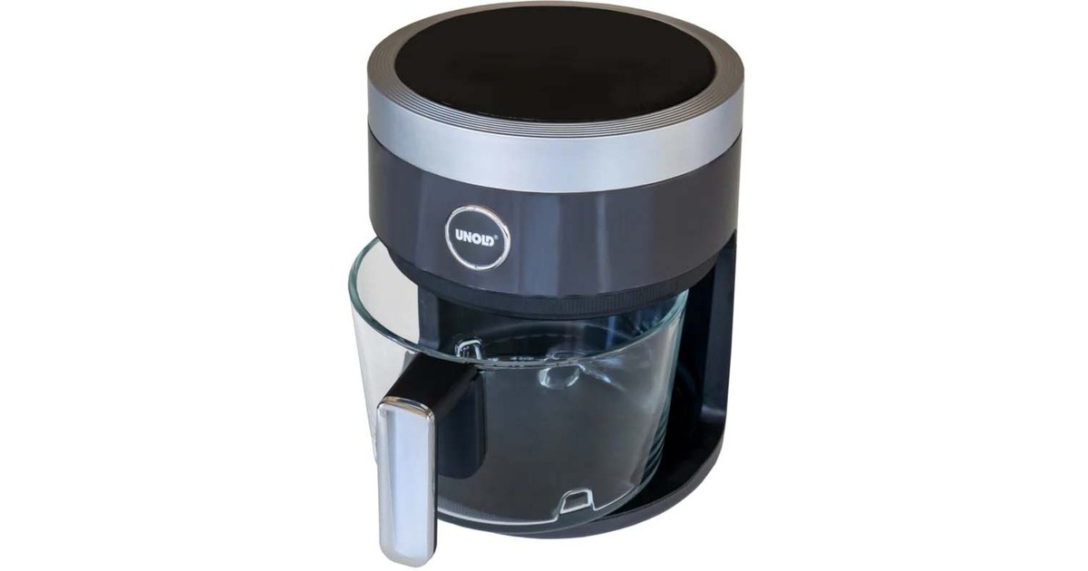 Unold Heißluftfritteuse Glas 58695(edelstahl (gebürstet)/schwarz, 1.200 Watt)