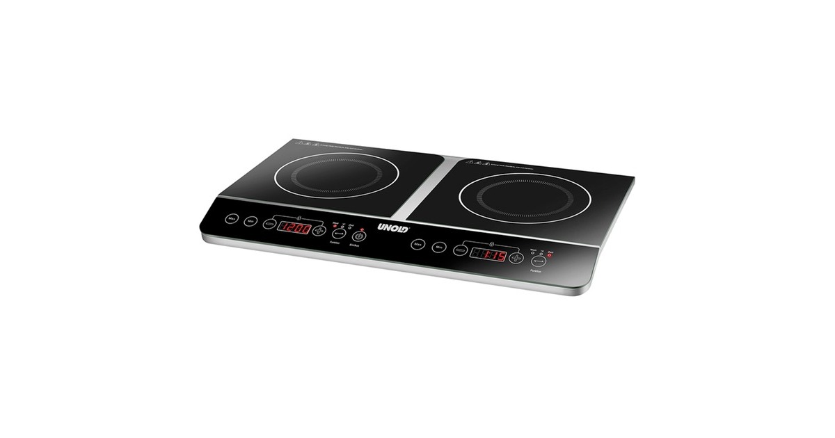 Unold Induktions-Doppelkochplatte Elegance(schwarz/silber)