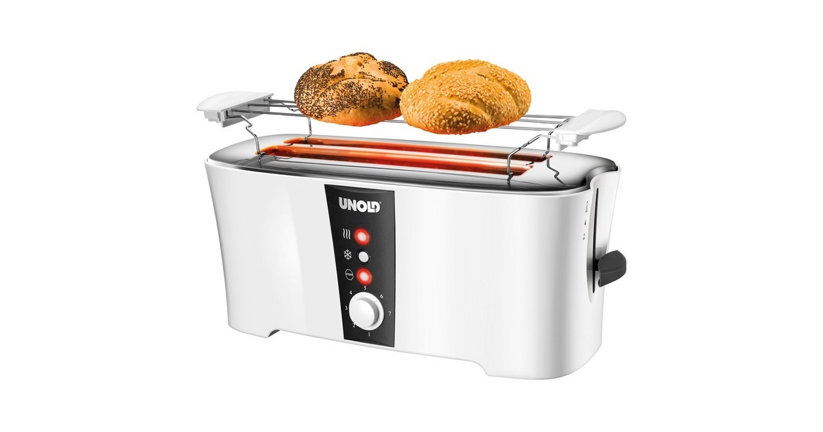 Unold Toaster Design Dual(weiß/schwarz, 1.350 Watt, für 4 Scheiben Toast)