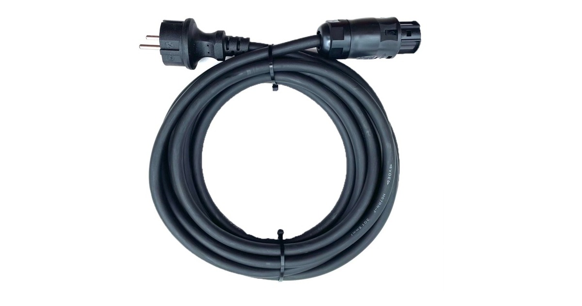 Schutzkontakt-Kabel(schwarz, 5 Meter)