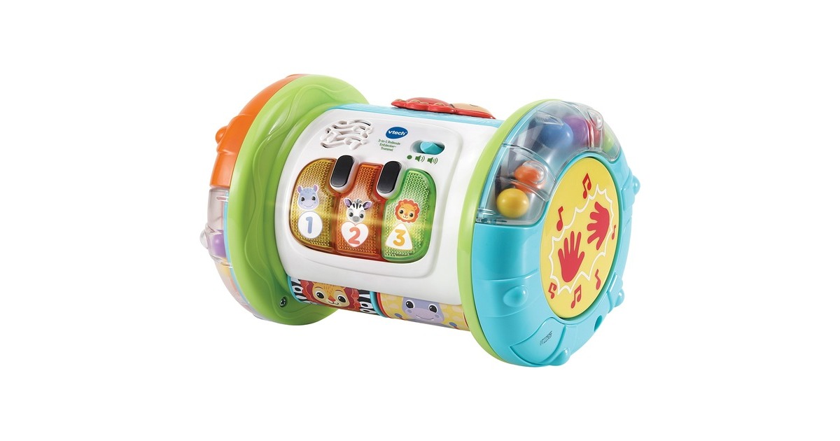 VTech 3-in-1 Rollende Entdecker-Trommel, Musikspielzeug
