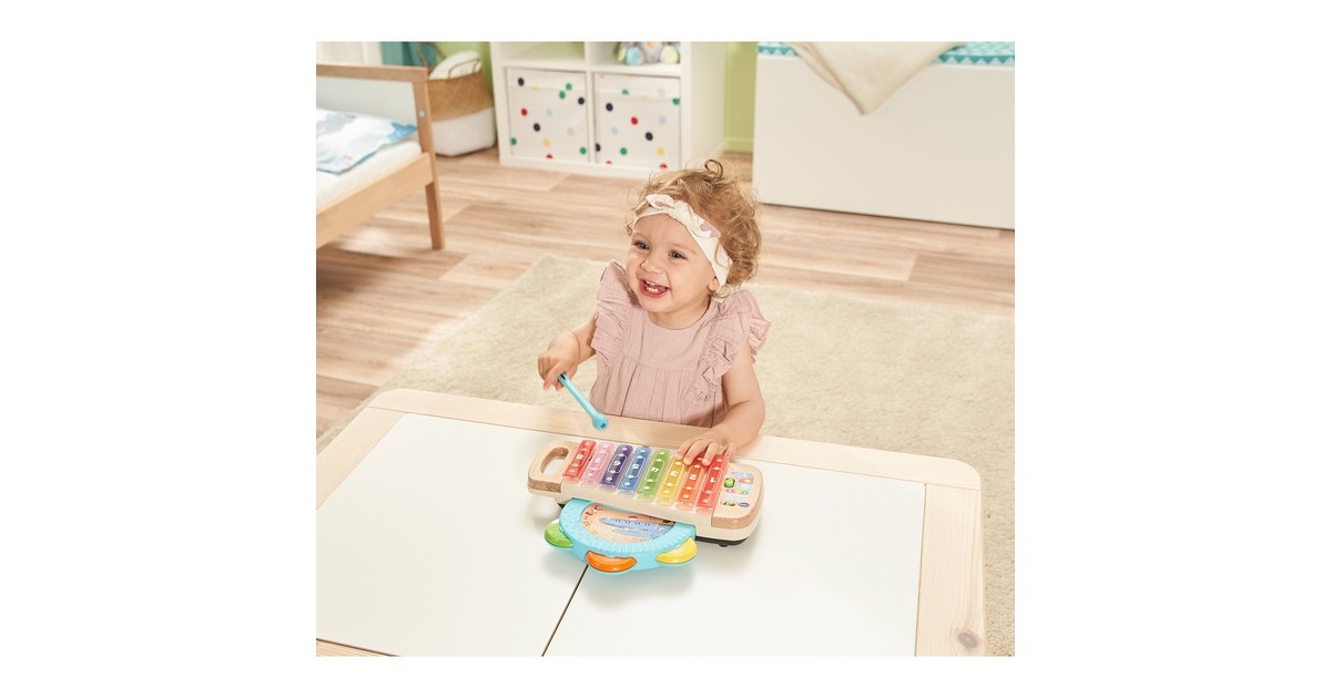 VTech Interaktives Holz-Xylofon mit Tamburin, Musikspielzeug