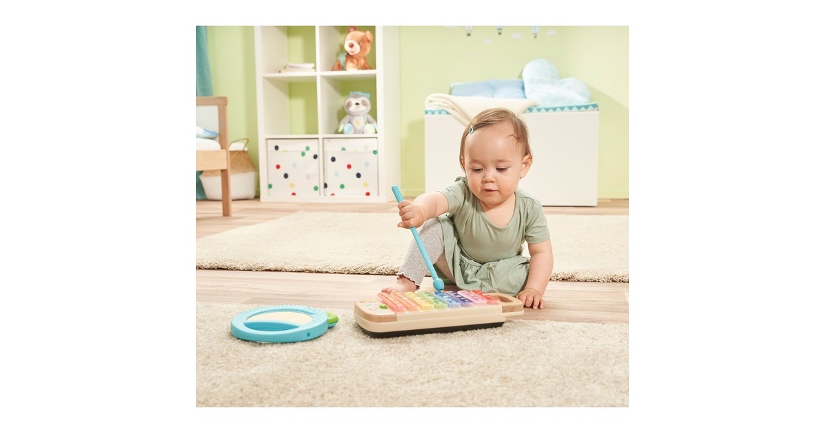 VTech Interaktives Holz-Xylofon mit Tamburin, Musikspielzeug