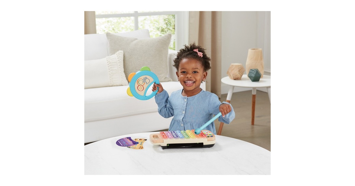VTech Interaktives Holz-Xylofon mit Tamburin, Musikspielzeug