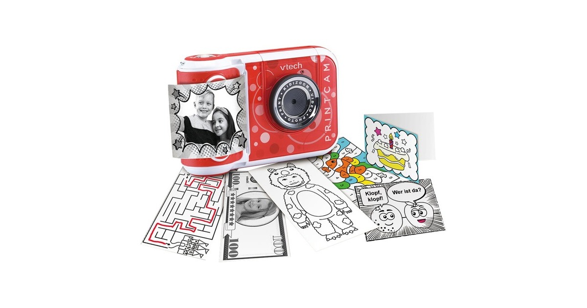 VTech KidiZoom Print Cam, Digitalkamera(rot/weiß)