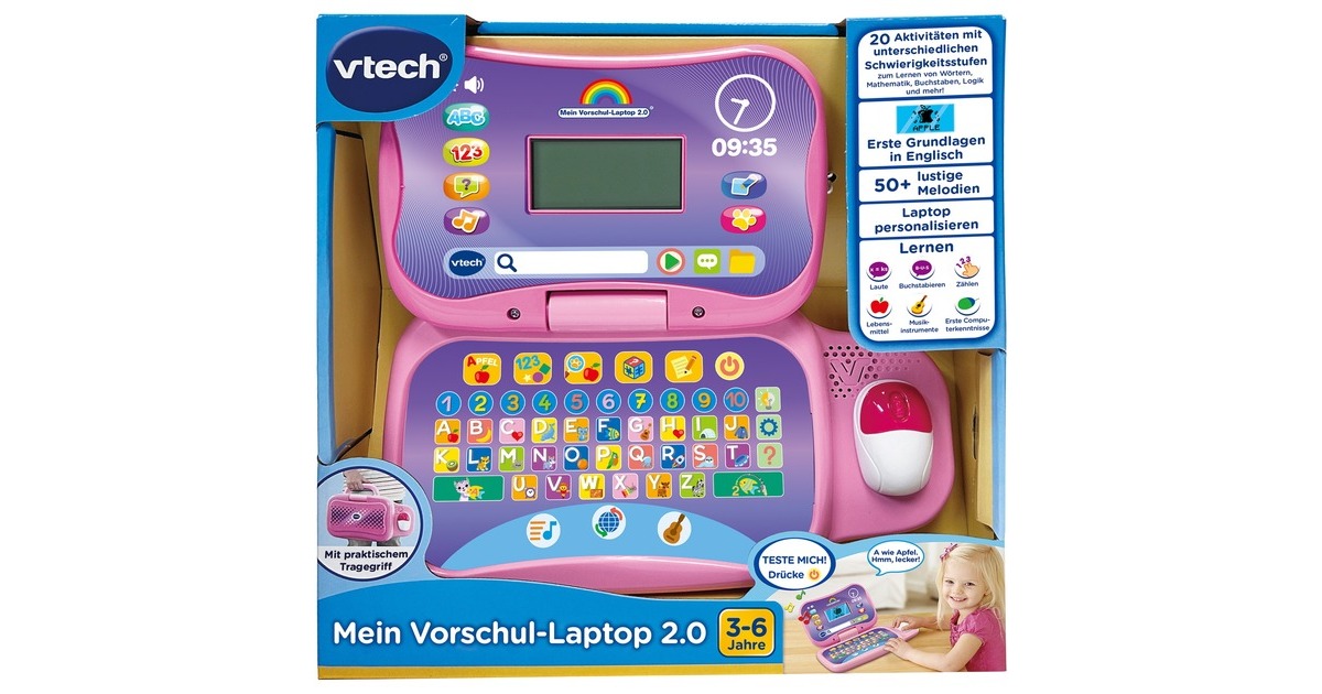 VTech Mein Vorschul-Laptop 2.0, Lerncomputer(pink)
