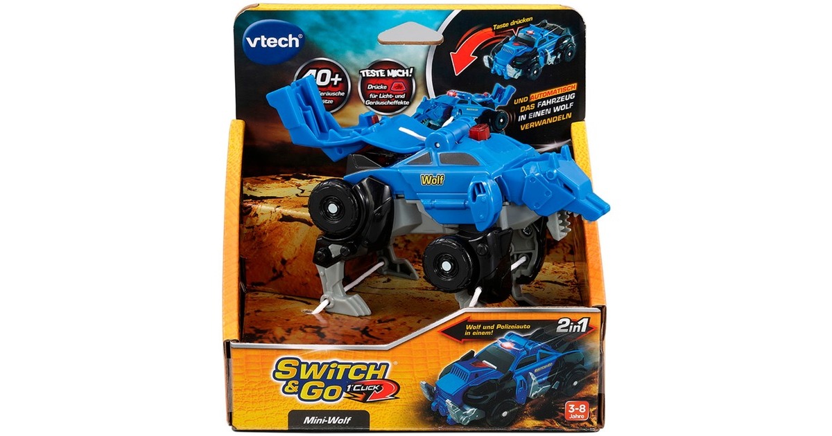 VTech Switch & Go Dinos - OneClick-Mini-Wolf, Spielfigur