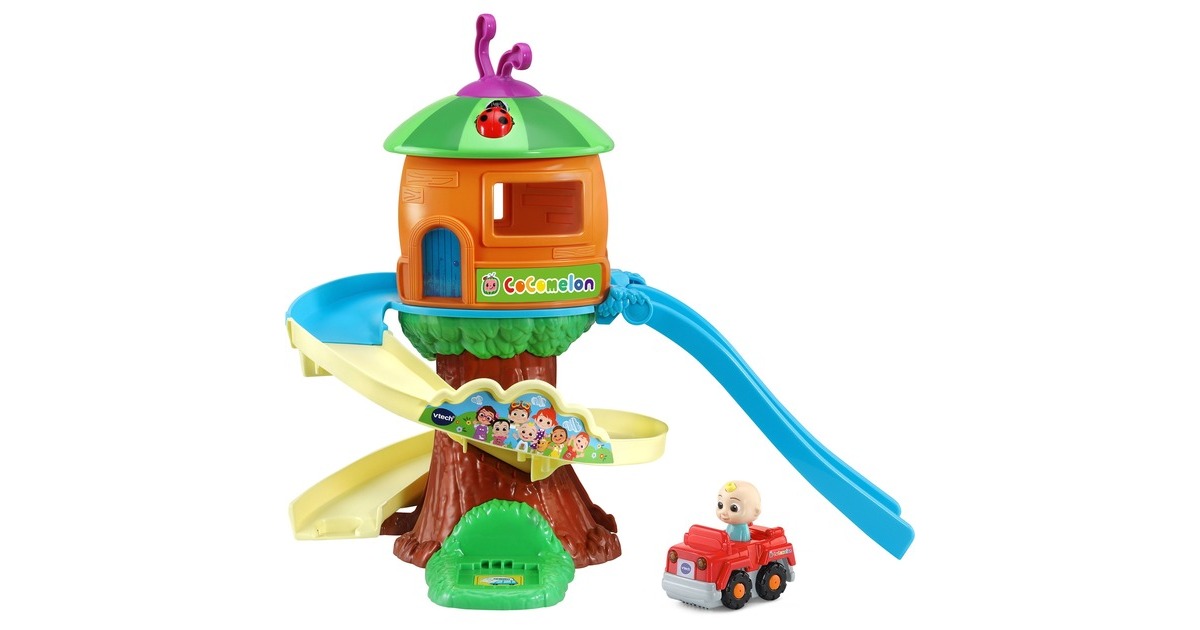 VTech Tut Tut Baby Flitzer - CoComelon JJs Baumhaus Schienenset, Spielgebäude