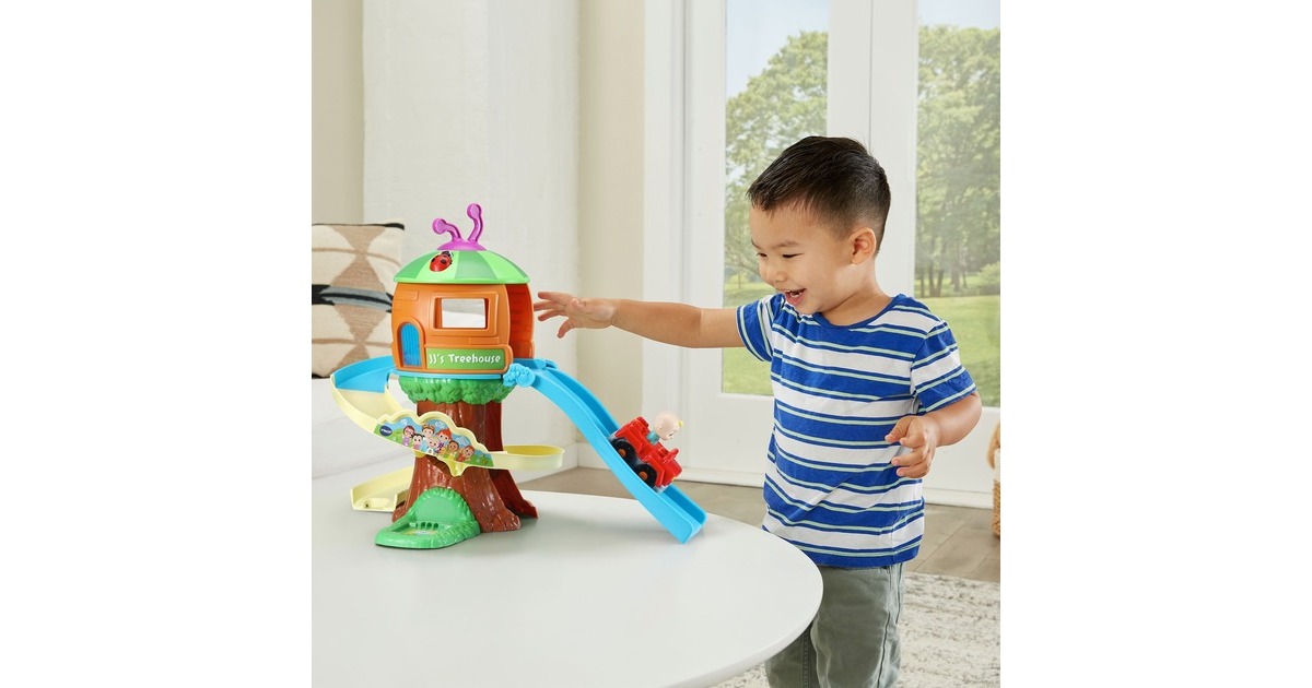VTech Tut Tut Baby Flitzer - CoComelon JJs Baumhaus Schienenset, Spielgebäude