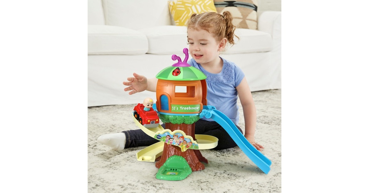 VTech Tut Tut Baby Flitzer - CoComelon JJs Baumhaus Schienenset, Spielgebäude