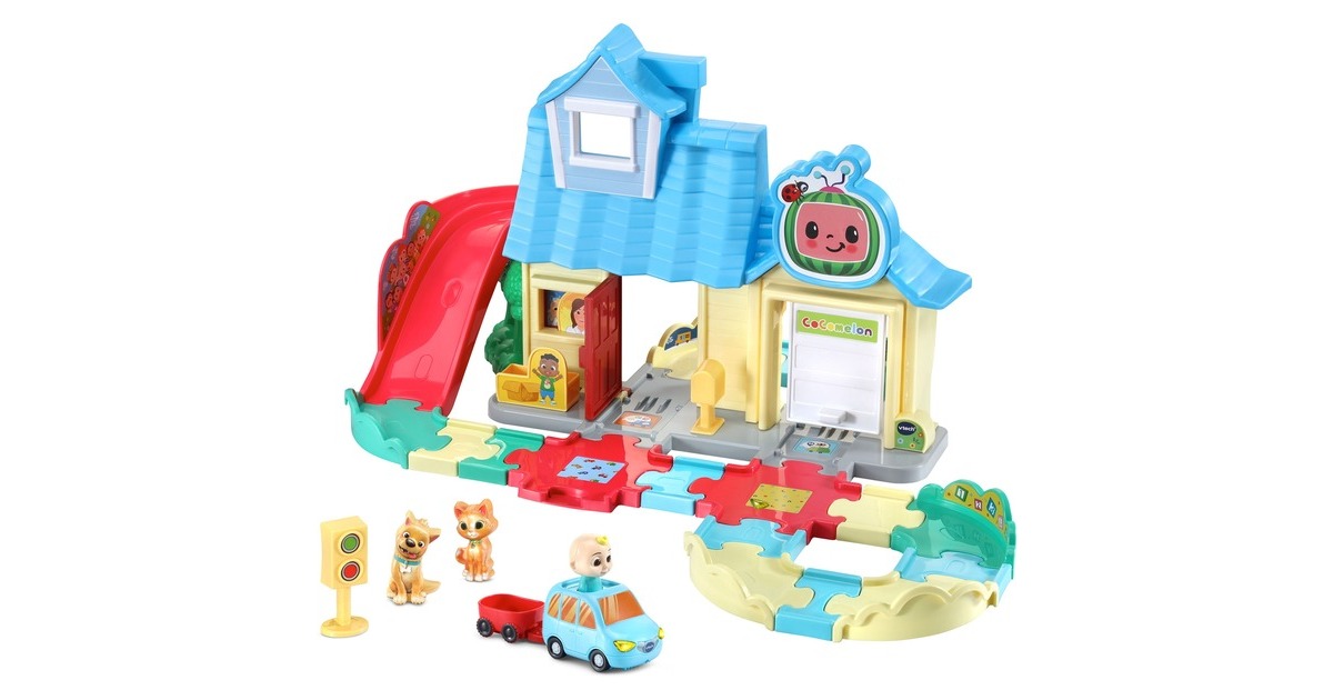 VTech Tut Tut Baby Flitzer - CoComelon JJs Spielhaus Schienenset, Spielgebäude