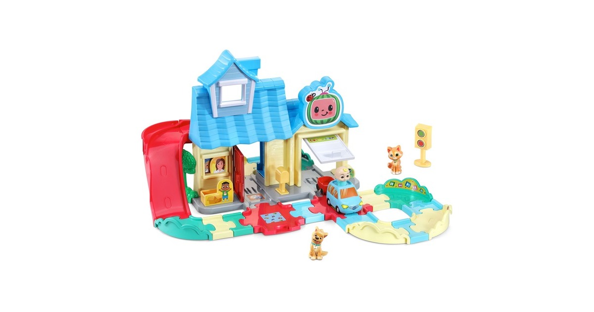 VTech Tut Tut Baby Flitzer - CoComelon JJs Spielhaus Schienenset, Spielgebäude