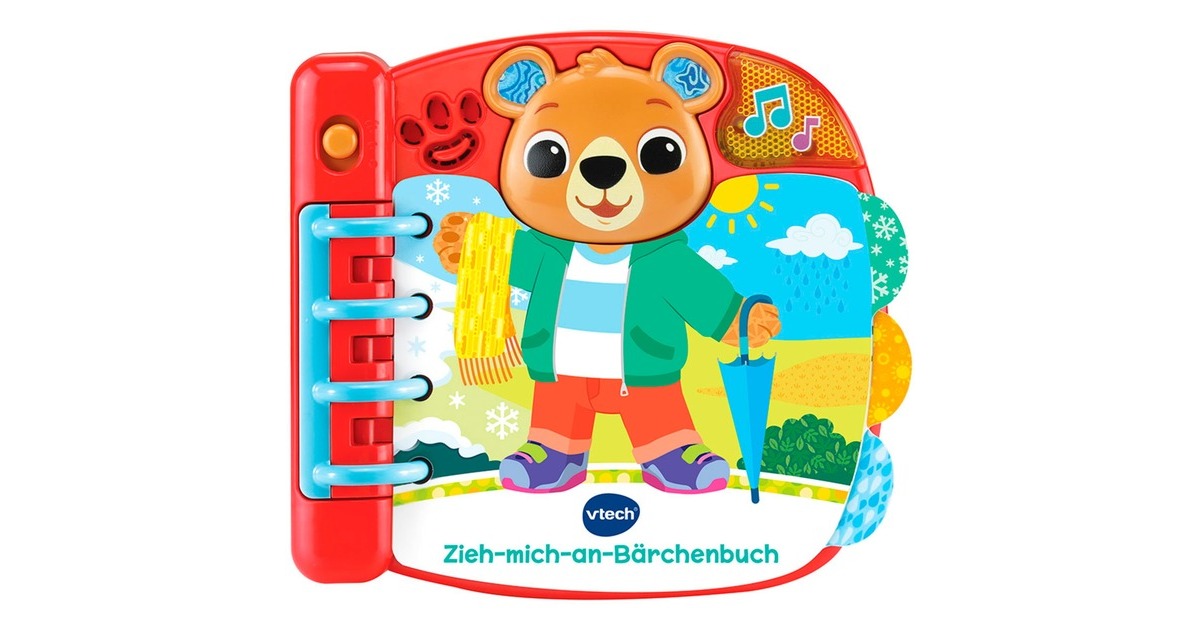 VTech Zieh-mich-an-Bärchenbuch, Lernbuch(rot)