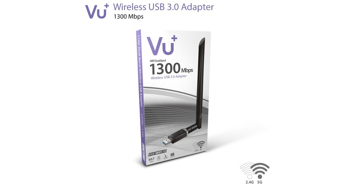 VU+ Dual Band Wireless USB 3.0 Adapter, WLAN-Adapter