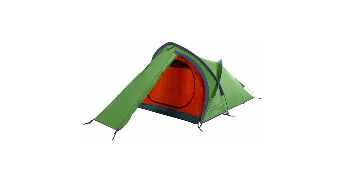 Vango Kuppelzelt Helvellyn 200(grün/orange, mit Vorbau für Gepäck, Modell 2024)