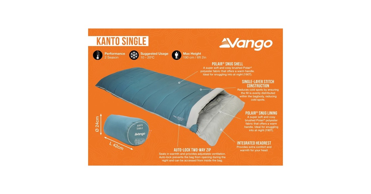 Vango Schlafsack Kanto 250 Single, Mineral Green(grün/grau)