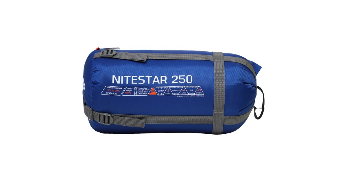 Vango Schlafsack Nitestar Alpha 250, Classic Blue(dunkelblau/rot, Modell 2024)
