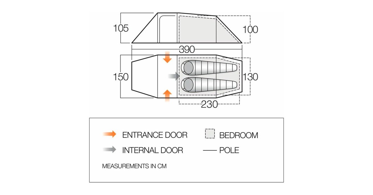 Vango Tunnelzelt F10 Xenon UL 2 Plus(dunkelgrün, mit großem Vorraum für Gepäck, Modell 2024)
