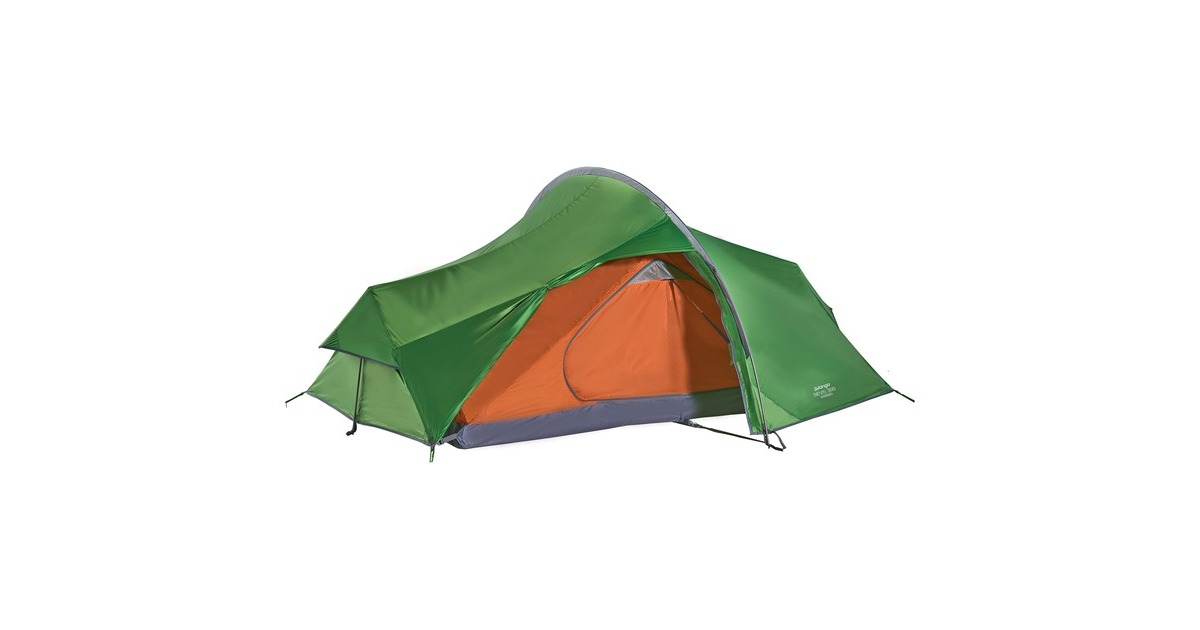Vango Tunnelzelt Nevis 300(grün/orange, mit Vorraum für Gepäck)