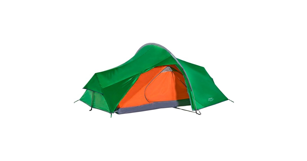 Vango Tunnelzelt Nevis 300(grün/orange, mit Vorraum für Gepäck)