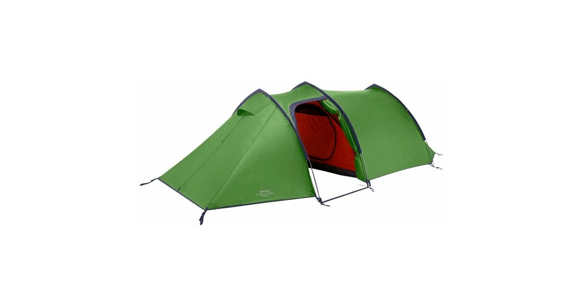 Vango Tunnelzelt Scafell 300 Plus(grün/orange, mit großem Vorraum für Gepäck, Modell 2024)