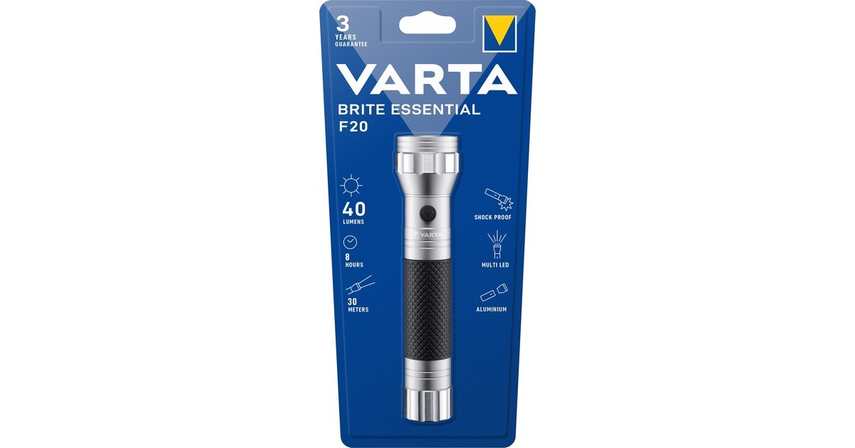 Varta Brite Essential F20, Taschenlampe(silber/schwarz)