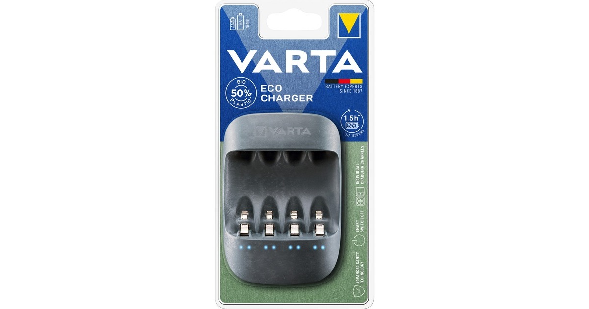 Varta Eco Charger, Ladegerät(inkl. 4x Mignon, AA, 2100 mAh)