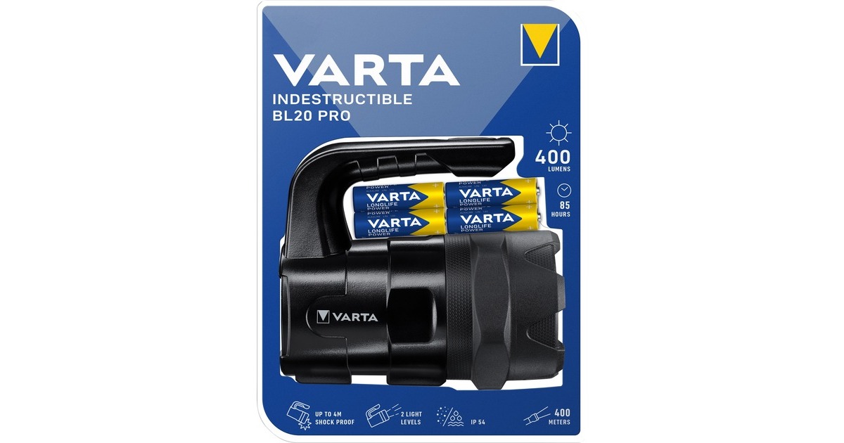 Varta Indestructible BL20 Pro, LED-Leuchte(schwarz)