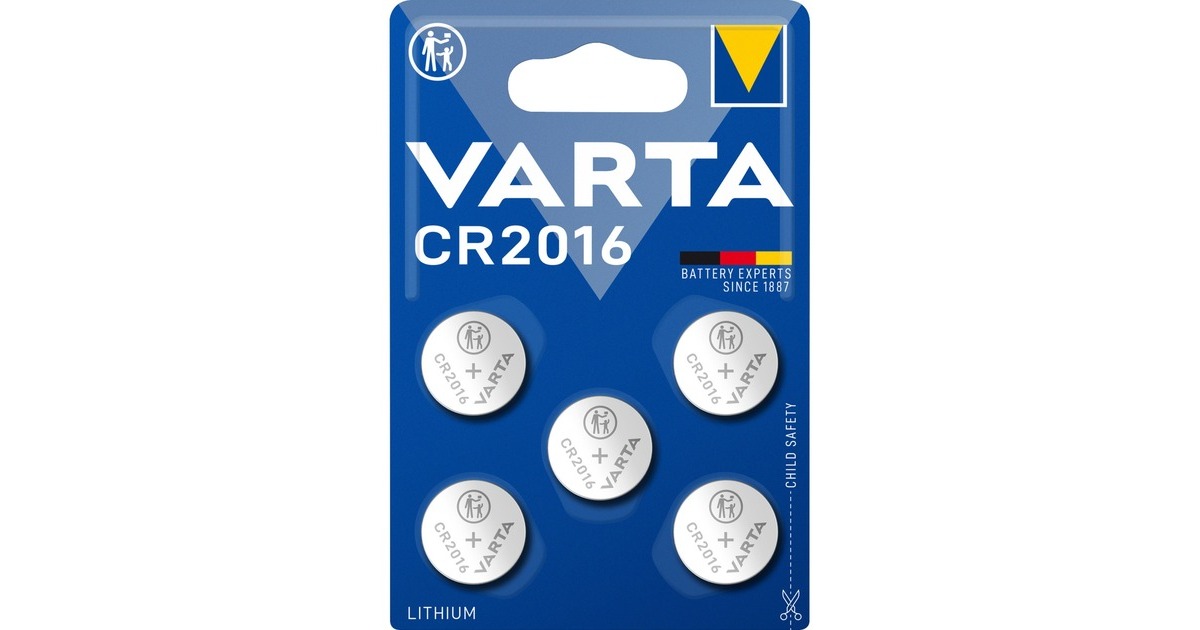 Varta LITHIUM Coin CR2016, Batterie(5 Stück, CR2016)