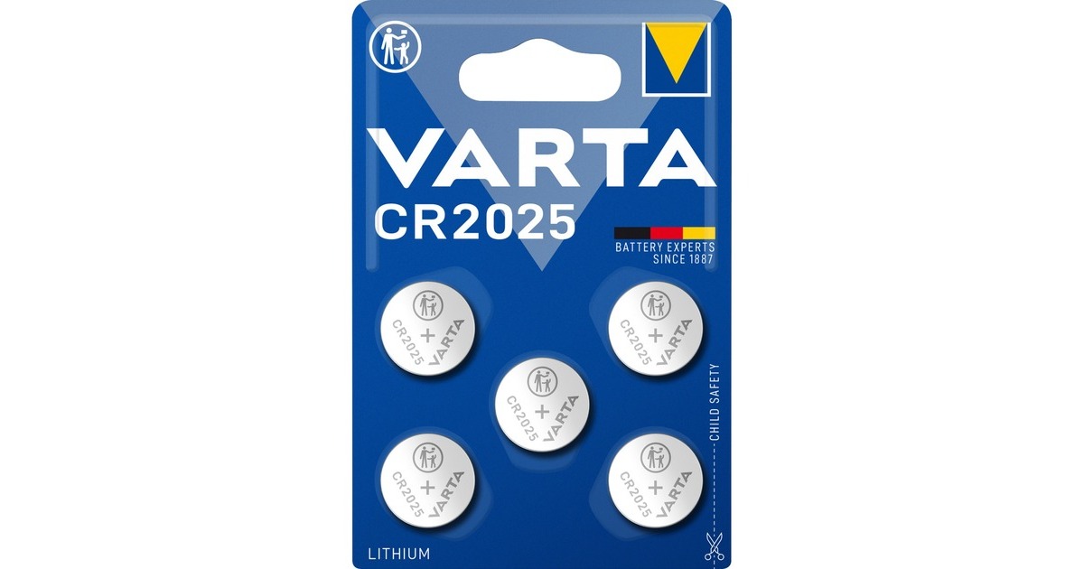 Varta LITHIUM Coin CR2025, Batterie(5 Stück, CR2025)