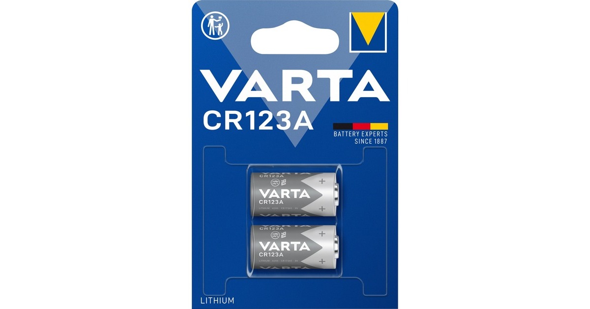 Varta LITHIUM Cylindrical CR123A, Batterie(2 Stück, CR123A)