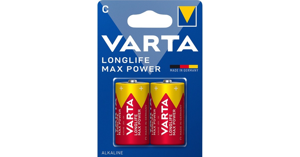 Varta Longlife Max Power C, Batterie(2 Stück, C)