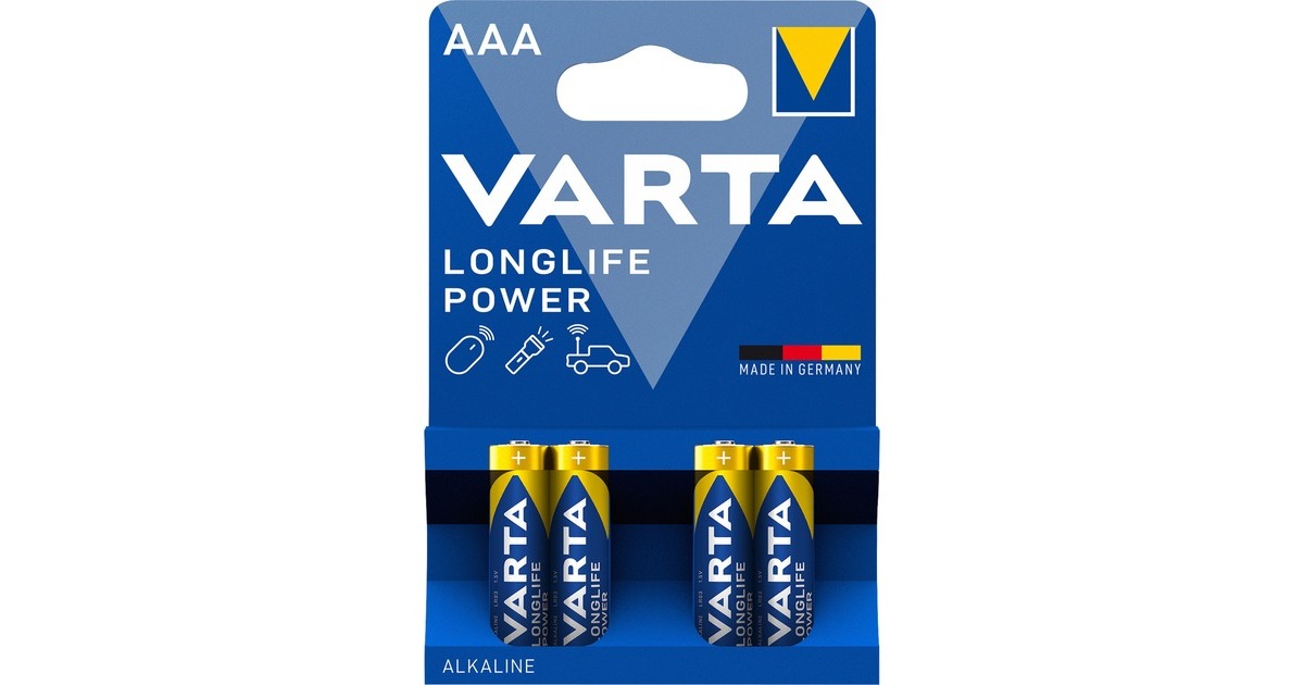 Varta Longlife Power AAA, Batterie(4 Stück, AAA)