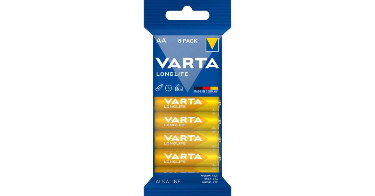 Varta Longlife, Batterie(8 Stück, AA)