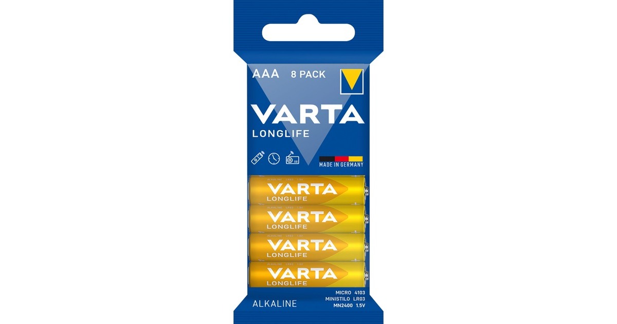 Varta Longlife, Batterie(8 Stück, AAA)