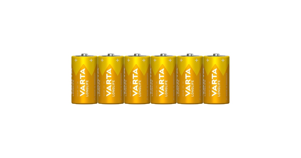 Varta Longlife, Batterie(6 Stück, C)