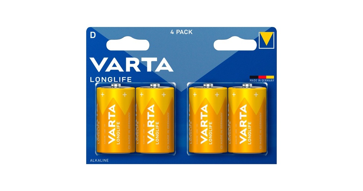 Varta Longlife, Batterie(4 Stück, D)